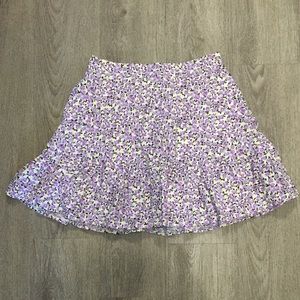 Cotton Summer Skirt, Pastel Flowers